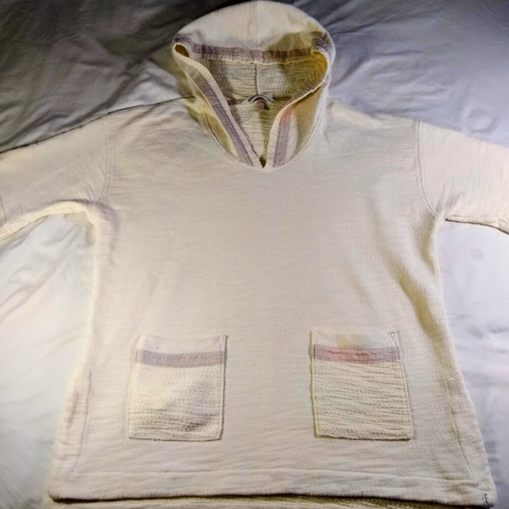 Woolrich S/P  short sleeve hooded sweat shirt  cream/beige
